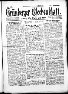 Grünberger Wochenblatt: Zeitung für Stadt und Land, No. 205. ( 2. September 1926 )