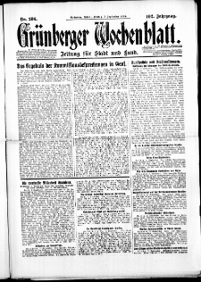 Grünberger Wochenblatt: Zeitung für Stadt und Land, No. 206. ( 3. September 1926 )