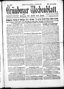 Grünberger Wochenblatt: Zeitung für Stadt und Land, No. 207. ( 4. September 1926 )