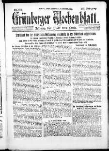 Grünberger Wochenblatt: Zeitung für Stadt und Land, No. 211. ( 9. September 1926 )