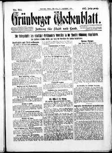 Grünberger Wochenblatt: Zeitung für Stadt und Land, No. 215. ( 14. September 1926 )