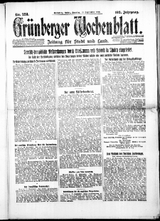 Gr&uuml;nberger Wochenblatt: Zeitung f&uuml;r Stadt und Land, No. 220. ( 19. September 1926 )