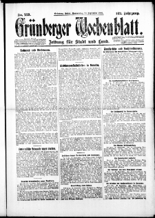 Grünberger Wochenblatt: Zeitung für Stadt und Land, No. 229. ( 30. September 1926 )