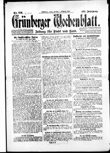Gr&uuml;nberger Wochenblatt: Zeitung f&uuml;r Stadt und Land, No. 230. ( 1. Oktober 1926 )