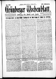 Gr&uuml;nberger Wochenblatt: Zeitung f&uuml;r Stadt und Land, No. 233. ( 5. Oktober 1926 )
