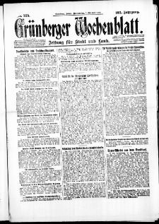 Gr&uuml;nberger Wochenblatt: Zeitung f&uuml;r Stadt und Land, No. 235. ( 7. Oktober 1926 )
