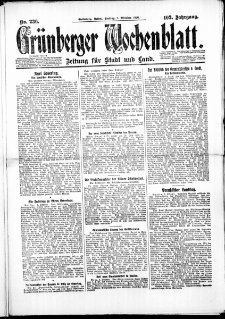 Gr&uuml;nberger Wochenblatt: Zeitung f&uuml;r Stadt und Land, No. 236. ( 8. Oktober 1926 )
