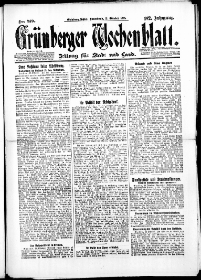 Gr&uuml;nberger Wochenblatt: Zeitung f&uuml;r Stadt und Land, No. 249. ( 23. Oktober 1926 )