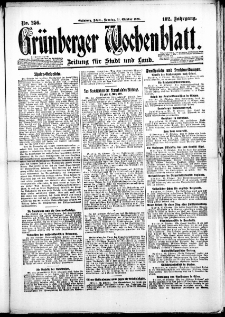 Grünberger Wochenblatt: Zeitung für Stadt und Land, No. 256. ( 31. Oktober 1926 )