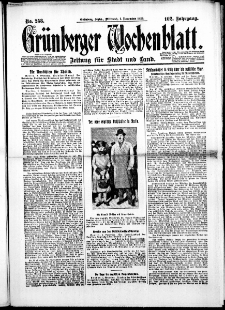 Grünberger Wochenblatt: Zeitung für Stadt und Land, No. 258. ( 3. November 1926 )