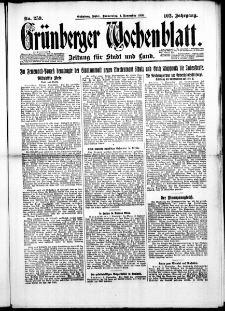 Grünberger Wochenblatt: Zeitung für Stadt und Land, No. 259. ( 4. November 1926 )