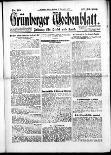 Grünberger Wochenblatt: Zeitung für Stadt und Land, No. 260. ( 5. November 1926 )