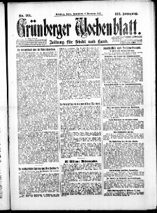 Gr&uuml;nberger Wochenblatt: Zeitung f&uuml;r Stadt und Land, No. 261. ( 6. November 1926 )