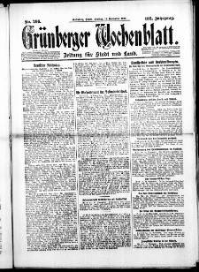 Grünberger Wochenblatt: Zeitung für Stadt und Land, No. 266. ( 12. November 1926 )