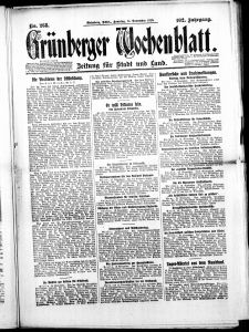 Grünberger Wochenblatt: Zeitung für Stadt und Land, No. 268. ( 14. November 1926 )