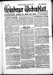 Grünberger Wochenblatt: Zeitung für Stadt und Land, No. 269. ( 16. November 1926 )