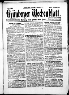 Grünberger Wochenblatt: Zeitung für Stadt und Land, No. 274. ( 23. November 1926 )