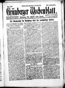 Gr&uuml;nberger Wochenblatt: Zeitung f&uuml;r Stadt und Land, No. 276. ( 25. November 1926 )