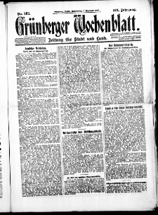 Gr&uuml;nberger Wochenblatt: Zeitung f&uuml;r Stadt und Land, No. 282. ( 2. Dezember 1926 )