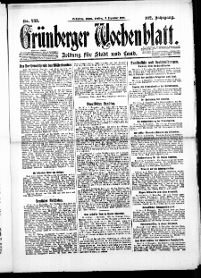 Grünberger Wochenblatt: Zeitung für Stadt und Land, No. 283. ( 3. Dezember 1926 )