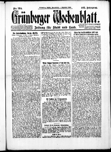 Grünberger Wochenblatt: Zeitung für Stadt und Land, No. 284. ( 4. Dezember 1926 )