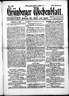 Grünberger Wochenblatt: Zeitung für Stadt und Land, No. 285. ( 5. Dezember 1926 )