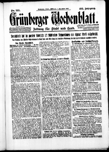 Gr&uuml;nberger Wochenblatt: Zeitung f&uuml;r Stadt und Land, No. 287. ( 8. Dezember 1926 )