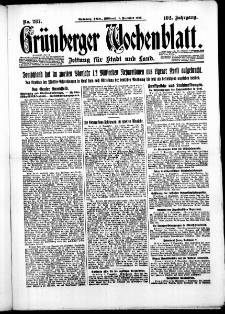 Grünberger Wochenblatt: Zeitung für Stadt und Land, No. 287. ( 8. Dezember 1926 )