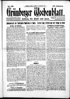 Grünberger Wochenblatt: Zeitung für Stadt und Land, No. 289. ( 10. Dezember 1926 )