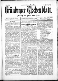 Grünberger Wochenblatt: Zeitung für Stadt und Land, No. 16. (5. Februar 1910)