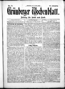 Grünberger Wochenblatt: Zeitung für Stadt und Land, No. 21. (17. Februar 1910)