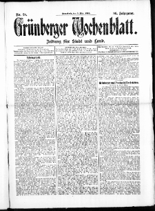 Grünberger Wochenblatt: Zeitung für Stadt und Land, No. 28. (5. März 1910)
