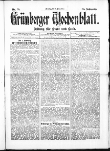 Grünberger Wochenblatt: Zeitung für Stadt und Land, No. 29. (8. März 1910)