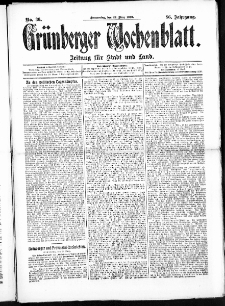 Grünberger Wochenblatt: Zeitung für Stadt und Land, No. 36. (24. März 1910)