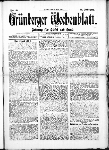 Grünberger Wochenblatt: Zeitung für Stadt und Land, No. 56. (10. Mai 1910)