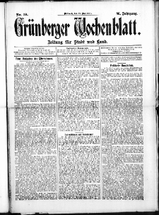 Grünberger Wochenblatt: Zeitung für Stadt und Land, No. 59. (18. Mai 1910)