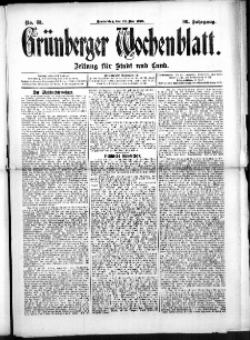 Grünberger Wochenblatt: Zeitung für Stadt und Land, No. 63. (26. Mai 1910)