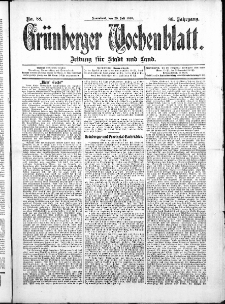 Grünberger Wochenblatt: Zeitung für Stadt und Land, No. 88. (23. Juli 1910)