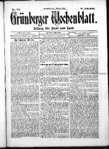 Grünberger Wochenblatt: Zeitung für Stadt und Land, No. 118. (1. Oktober 1910)