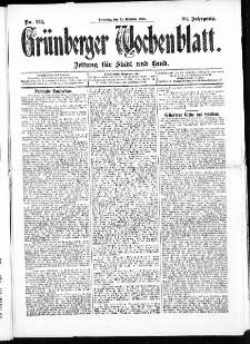 Grünberger Wochenblatt: Zeitung für Stadt und Land, No. 122. (11. Oktober 1910)