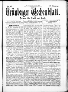 Grünberger Wochenblatt: Zeitung für Stadt und Land, No. 137. (15. November 1910)