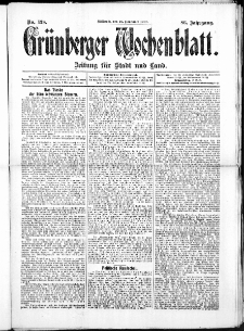 Grünberger Wochenblatt: Zeitung für Stadt und Land, No. 138. (16. November 1910)
