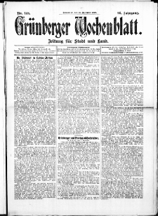 Grünberger Wochenblatt: Zeitung für Stadt und Land, No. 148. (10. Dezember 1910)