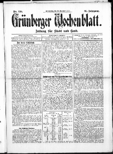 Grünberger Wochenblatt: Zeitung für Stadt und Land, No. 150. (15. Dezember 1910)