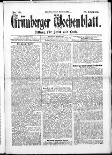Grünberger Wochenblatt: Zeitung für Stadt und Land, No. 151. (17. Dezember 1910)