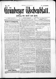 Grünberger Wochenblatt: Zeitung für Stadt und Land, No. 152. (20. Dezember 1910)