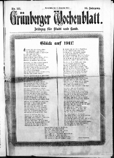 Grünberger Wochenblatt: Zeitung für Stadt und Land, No. 157. (31. Dezember 1910)