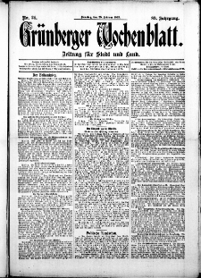 Grünberger Wochenblatt: Zeitung für Stadt und Land, No. 24. (25. Februar 1913)