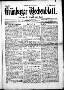 Grünberger Wochenblatt: Zeitung für Stadt und Land, No. 25. (27. Februar 1913)