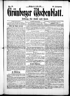 Grünberger Wochenblatt: Zeitung für Stadt und Land, No. 33. (18. März 1913)